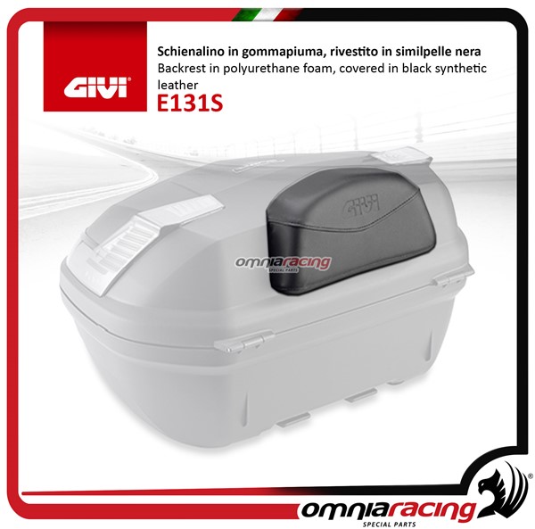 Givi Black backrest covered in imitation leather with GIVI logo Monokey V40N/V40NT