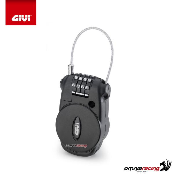 Givi retractable cable lock with combination