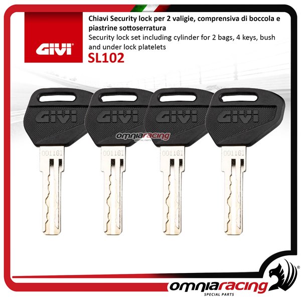 Givi Kit unificazione chiavi security lock per 2 valigie Monolock