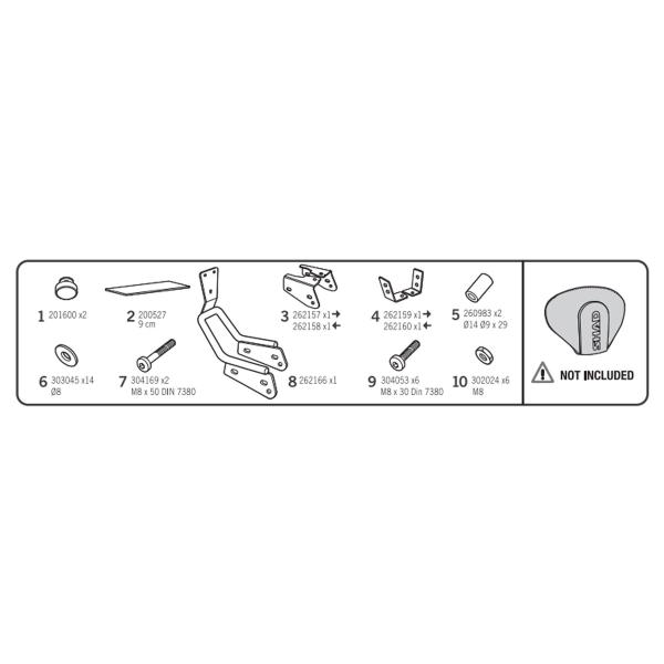 Kit SHAD per montaggio schienalino posteriore Honda XADV 750 2017-2020