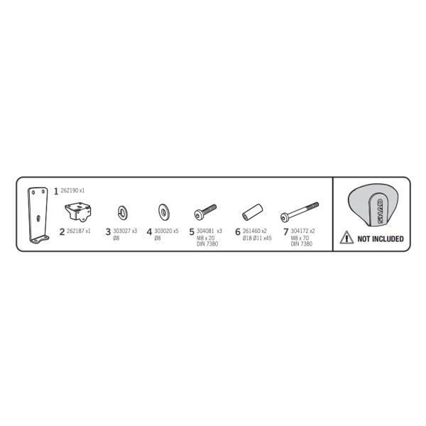 Kit SHAD per montaggio schienalino posteriore Yamaha Xmax 300 2017-2022