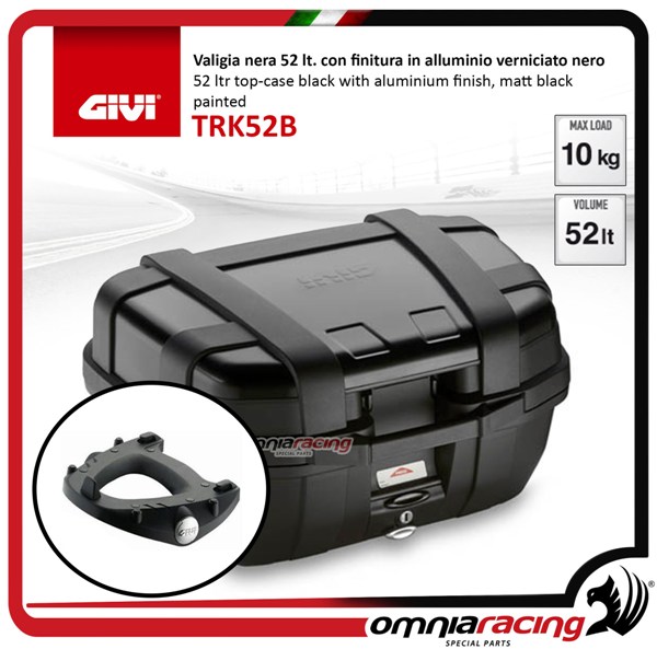 Givi TRK52B TOP BOX Black Trekker Monokey Top Case Black 52 Litre
