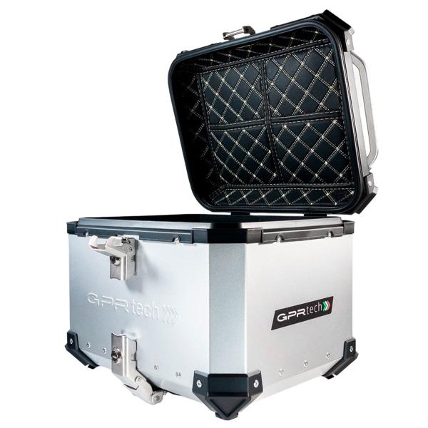 Bauletto GPR ALPI-TECH 45L alluminio argento con piastra per BMW F650GS Twin 2008-2018