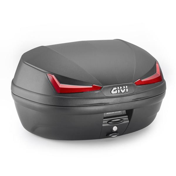 GIVI E455 SIMPLY IV top-case Monolock 45 liters red reflectors with plate and universal kit