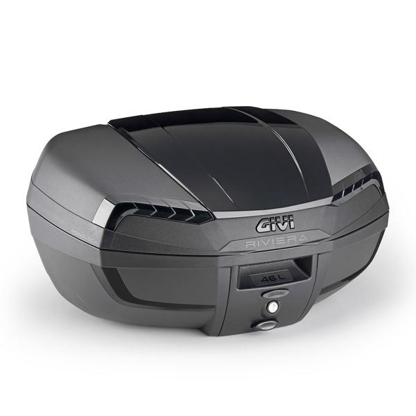 GIVI E46NB central top-case Monolock E46 Riviera tech in Triple black ABS with plate and universal k