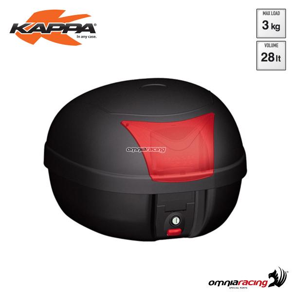 Bauletto posteriore Kappa K28BAS Monolock volume 28 litri ABS con catadiottro rosso