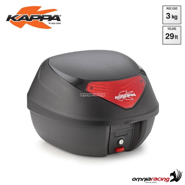 Bauletto posteriore Kappa K29N Monolock volume 29 litri ABS con catadiottro rosso