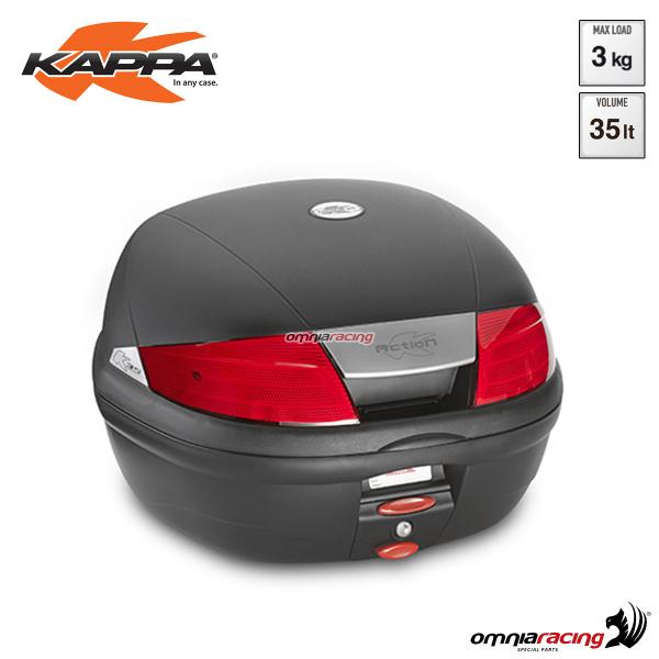 Bauletto posteriore Kappa K35N Monolock volume 35 litri ABS con catadiottro rosso