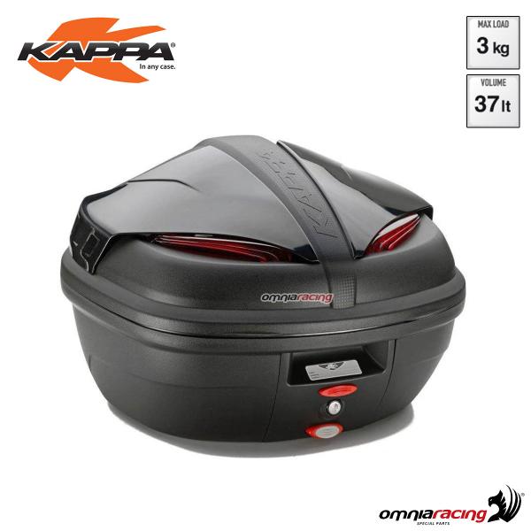Bauletto posteriore Kappa K37NN Manta Monolock volume 37 litri ABS con catadiottro rosso