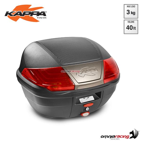 Bauletto posteriore Kappa K400N Monolock volume 40 litri ABS con catadiottro rosso