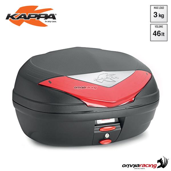 Rear top case Kappa K466N Urban Monolock volume 46 liter ABS with red reflector