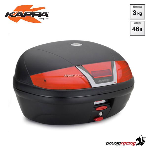 Bauletto posteriore Kappa K46N Monolock volume 46 litri ABS con catadiottro rosso