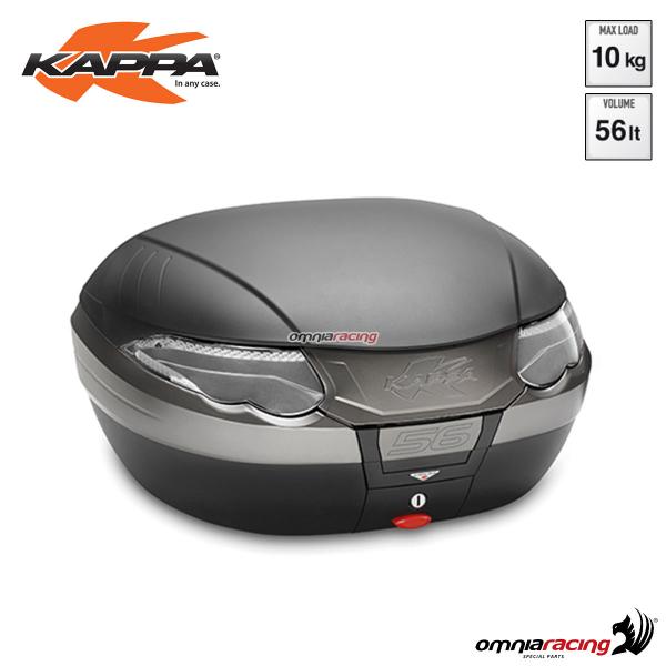 Valigia laterale Kappa K56NT Tech Monokey volume 56 litri ABS con catadiottro silver