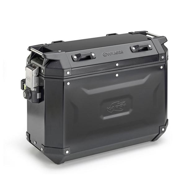 Left side suitcase Kappa KVG37B K-Voyager Monokey volume 37 liter black aluminium