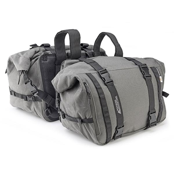 Pair of Kappa RA316 waterproof grey side bags 25 + 25 liters