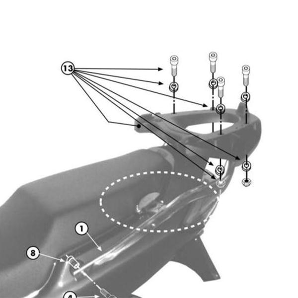 Rear rack Givi top cases Monokey Monolock Honda VFR800 1998-2001