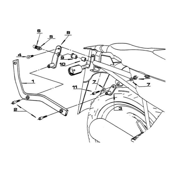 Attacco posteriore bauletto Givi Monokey Monolock Yamaha XJ600 Diversion 1991-1995