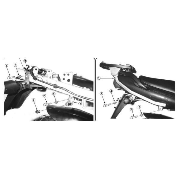 Attacco posteriore bauletto Givi Monokey Monolock Yamaha TDM850 1996-2001