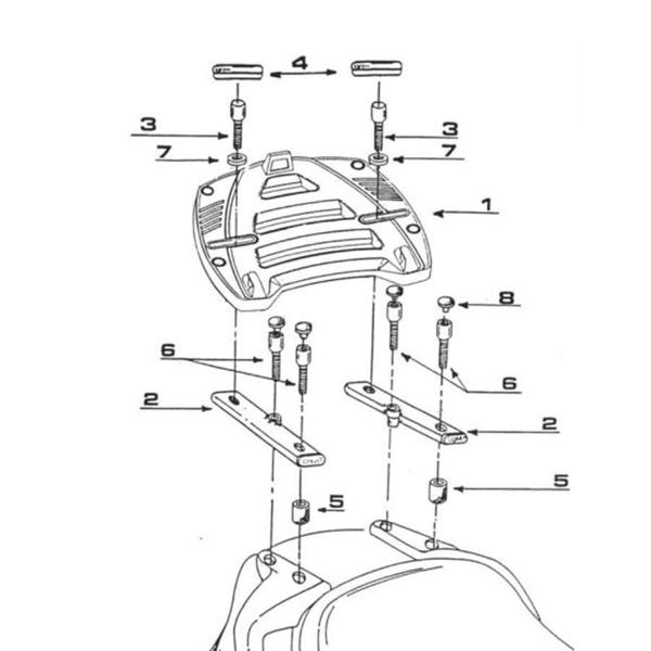 Attacco posteriore bauletto Givi Monokey Honda ST1100 Pan European