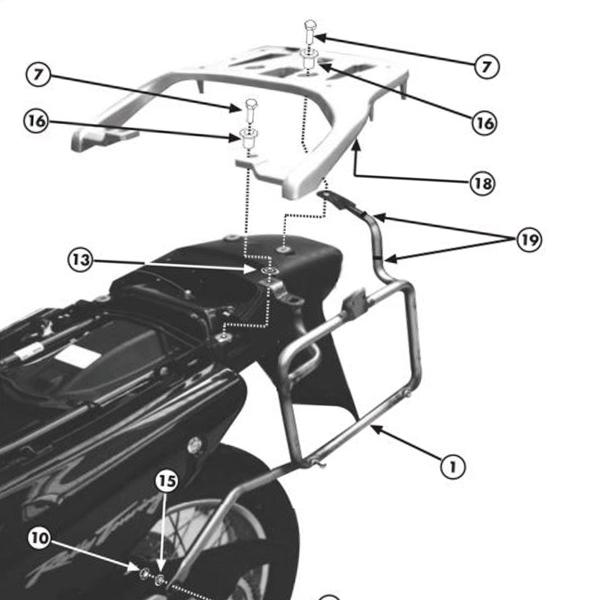 Pannier holder side-cases Givi Monokey o Retro Fit Honda XL650V Transalp 2000-2007