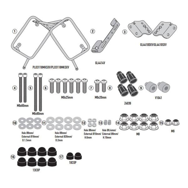 Portavaligie laterale staffe Givi Monokey Cam-Side Suzuki Vstrom 1050 2020-2021