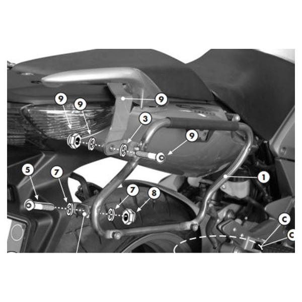 Givi Portavaligie laterale per valigie V35 MONOKEY side per Honda CBF 600 S/N (CBF600) 08> 11