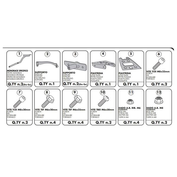 Attacco posteriore bauletto Givi Monokey Monolock Honda CBR600F 2011-2013