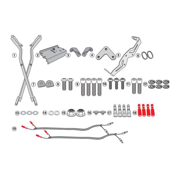 Rear rack Givi top cases Monokey Monolock Honda CB1000R 2018-2020