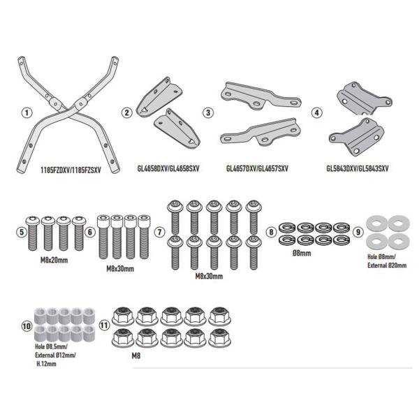 Attacco posteriore bauletto Givi Monokey Monolock Honda CB650R 2021-2023