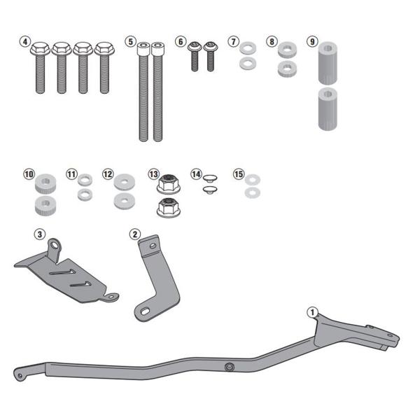 Attacco posteriore bauletto Givi Monokey Monolock Yamaha MT07 2014-2017