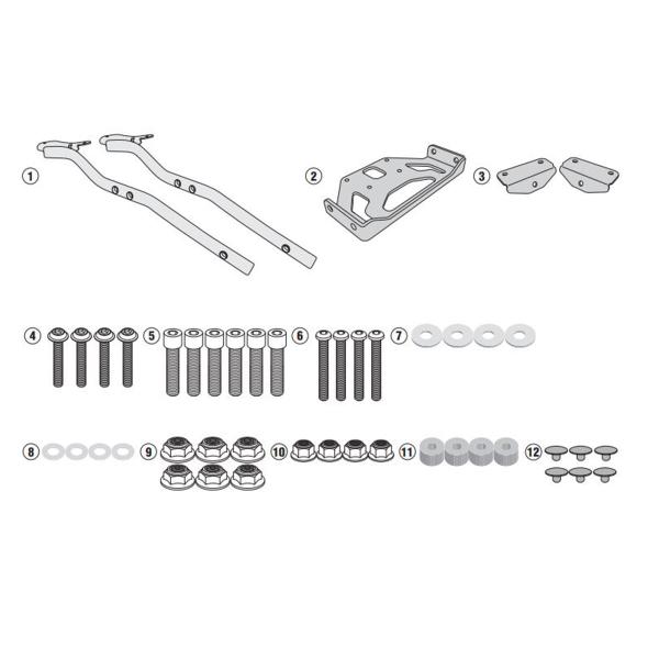 Attacco posteriore bauletto Givi Monokey Monolock Yamaha MT07 Tracer 2016-2019