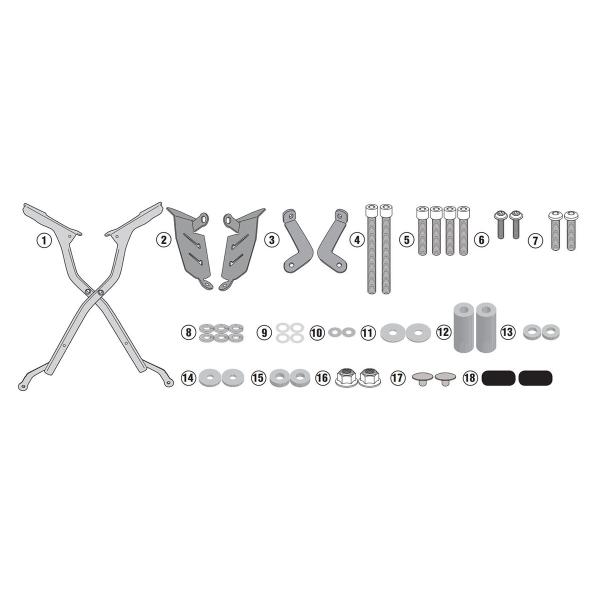 Attacco posteriore bauletto Givi Monokey Monolock Yamaha MT07 2021-2022