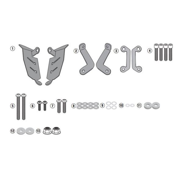 Givi kit for mounting frames support for saddlebags for Yamaha MT07 2018>2020