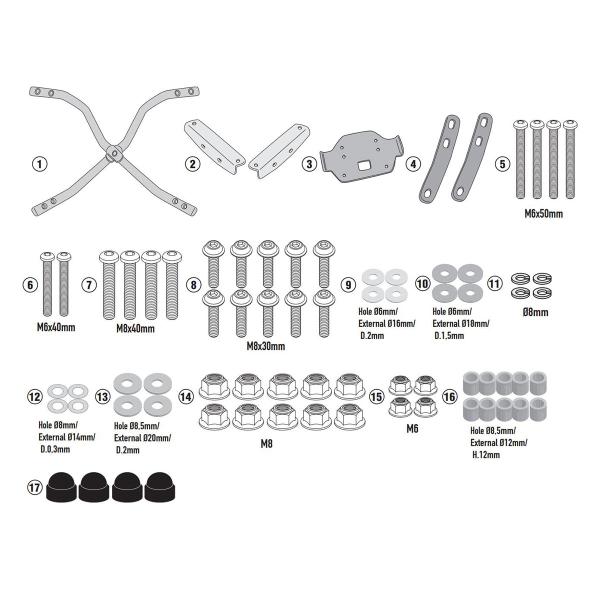 Attacco posteriore bauletto Givi Monolock Yamaha MT03 321 2020-2022
