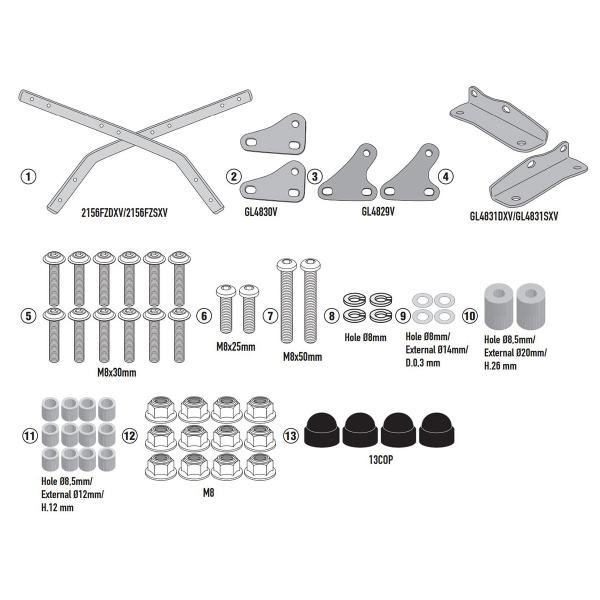 Attacco posteriore bauletto Givi Monokey Monolock Yamaha MT09/MT09 SP 2021-2022