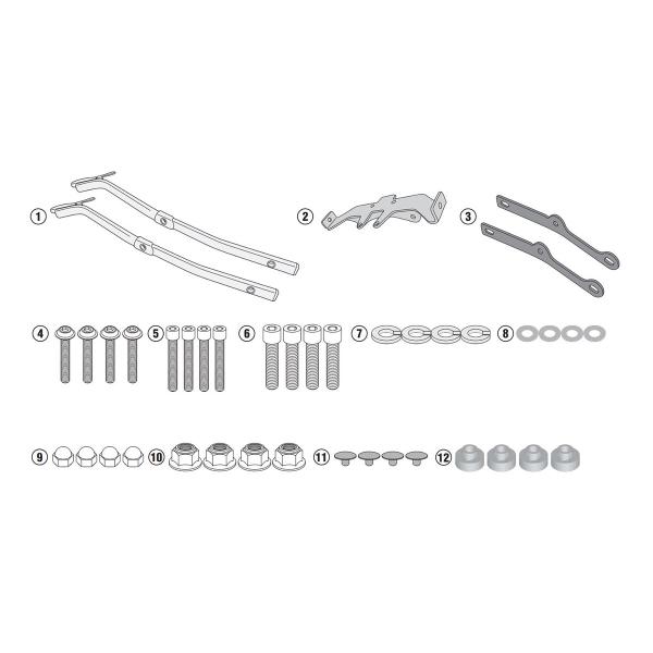 Rear rack Givi top cases Monokey Monolock Moto Guzzi V85TT 2019-2022