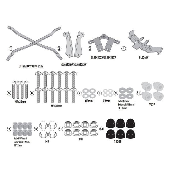 Attacco posteriore bauletto Givi Monokey Monolock Suzuki GSXS1000 2021-2023