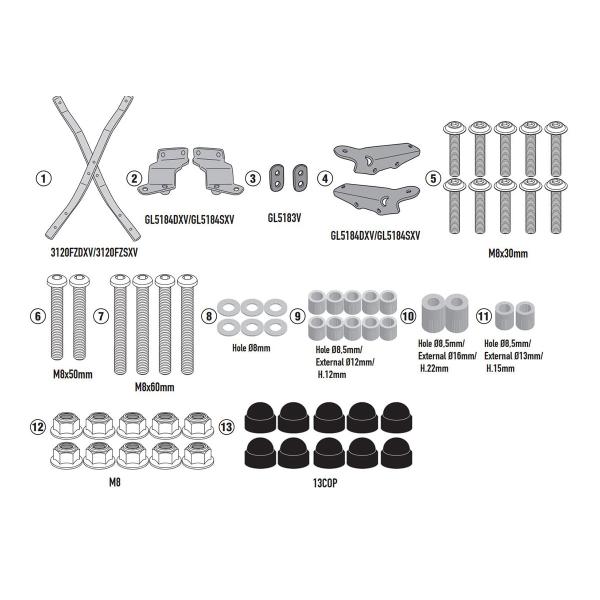 Rear rack Givi top cases Monokey Monolock Suzuki GSXR1300 Hayabusa 2021-2022