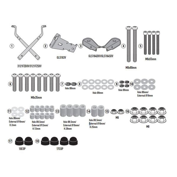 Rear rack Givi top cases Monokey Monolock Suzuki GSXS1000GT 2022