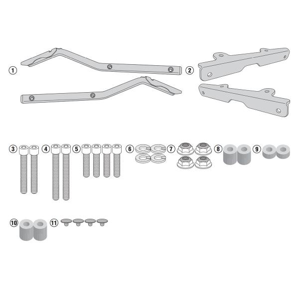 Rear rack Givi top cases Monokey Monolock Kawasaki Z650 2017-2019