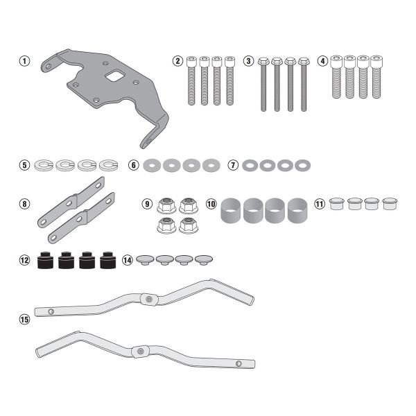 Rear rack Givi top cases Monokey Monolock Kawasaki Z900 2017-2019