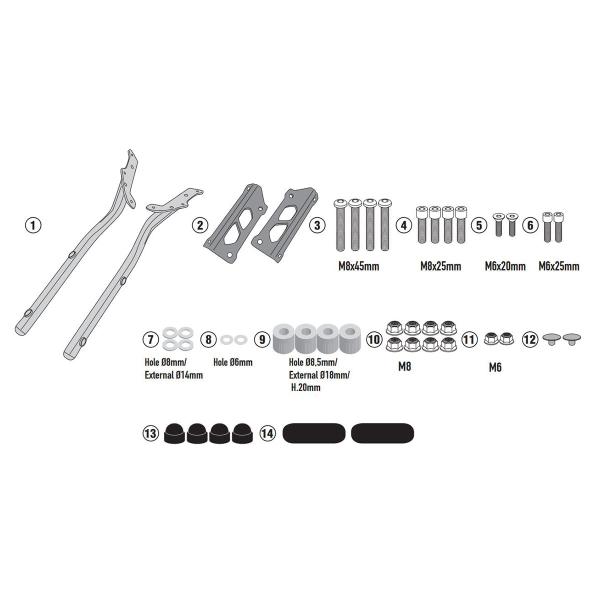 Attacco posteriore bauletto Givi Monokey Monolock Triumph Street Triple 765 2017-2019