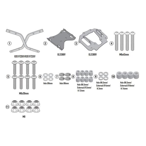 Attacco posteriore bauletto Givi Monokey Monolock Moto Morini Seiemmezzo SCR650 2022