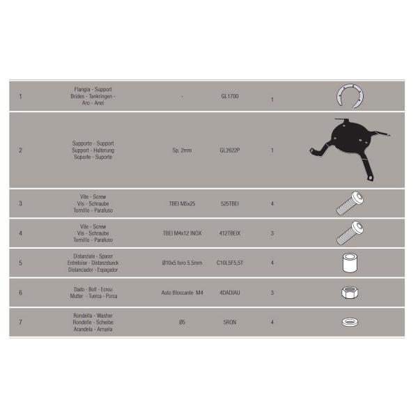 Attacco flangia borsa serbatoio Givi Tanklock BMW G650GS 2011-2017