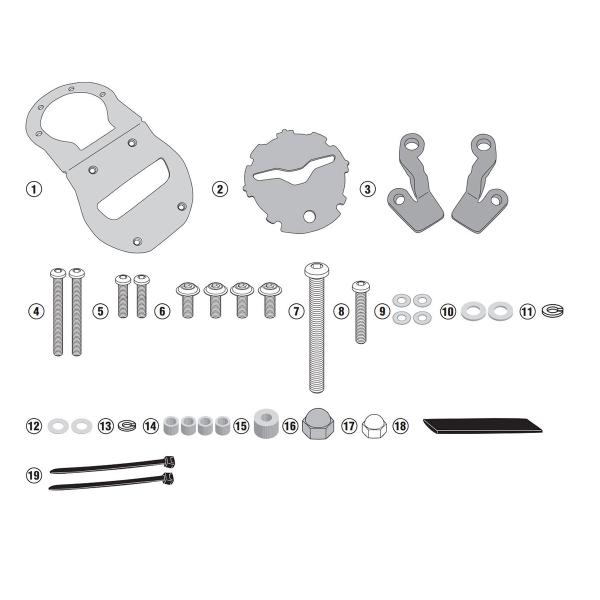 Fitting flange Givi Tanklock tank bag Moto Guzzi V85TT 2019-2022