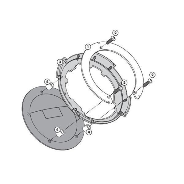 Attacco flangia borsa serbatoio Givi Tanklock BMW R1200RT 2008-2013