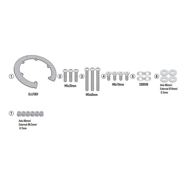 Attacco flangia borsa serbatoio Givi Tanklock Voge Valico 650DS 2021-2022