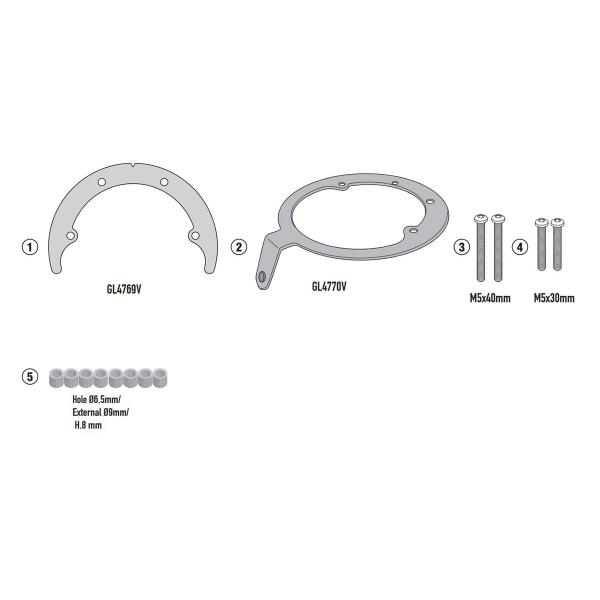 Attacco flangia borsa serbatoio Givi Tanklock Voge Valico 500DS 2020-2022
