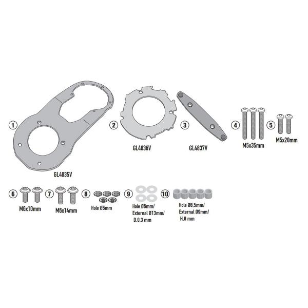 Attacco flangia borsa serbatoio Givi Tanklock Yamaha MT07 2021-2022