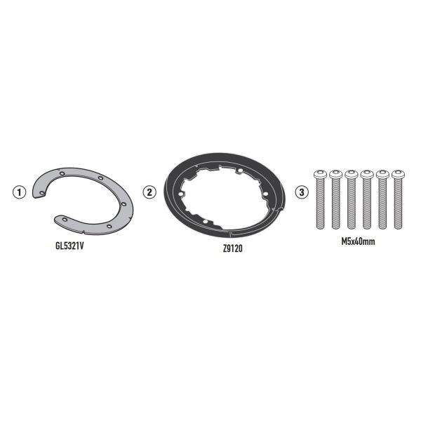 Attacco flangia borsa serbatoio Givi Tanklock Triumph Tiger 1200 Rally Explorer 2022-2023